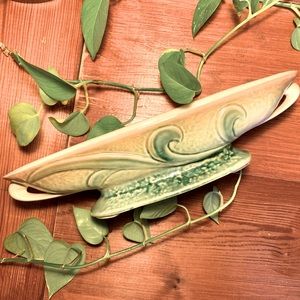 Vintage Brush McCoy Princess pottery planter green